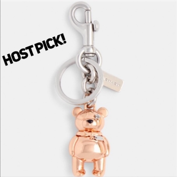 NEW COACH 3d bear bag charm rose gold - Picture 2 of 10